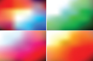 Collection of vector multi-color blurred backgrounds.