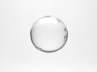 abstract glass sphere, 3d illustration