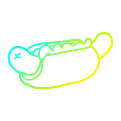 cold gradient line drawing fresh tasty hot dog