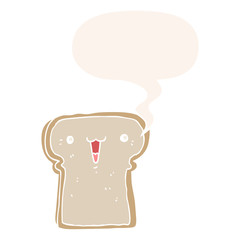 cute cartoon drawing and speech bubble in retro style