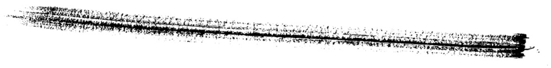 Vector grunge style brush. The paint stroke on white background. Abstract line. The ink spot.