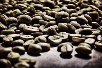 Fototapeta na wymiar Organic dry coffee beans natural food and beverages