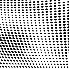 Abstract halftone texture of black dots on white background.