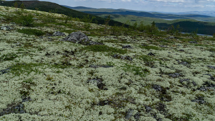 White clouds over the valley Khibiny