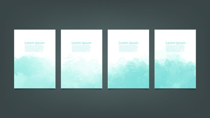 Blue watercolor Brochure template for you design,vector.