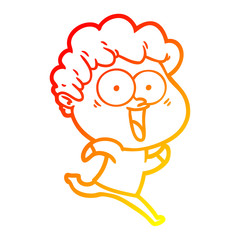 warm gradient line drawing excited man cartoon