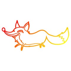 warm gradient line drawing cute cartoon sly fox