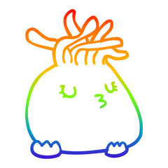 rainbow gradient line drawing cartoon sea anemone