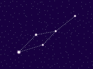 Fototapeta na wymiar Leo Minor constellation. Starry night sky. Cluster of stars and galaxies. Deep space. Vector illustration