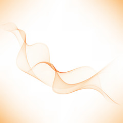 Abstract orange color wave design element. Abstract smooth color wavy vector. Orange smoke wave lines. Orange wave