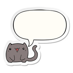 cartoon cat and speech bubble sticker