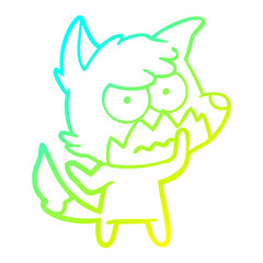 cold gradient line drawing cartoon annoyed fox
