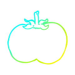 cold gradient line drawing cartoon tomato