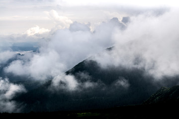 clouds after the rain in the Carpathians