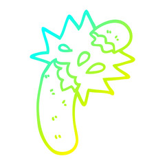 cold gradient line drawing cartoon sausage