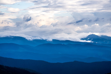 Fototapeta premium clouds after the rain in the Carpathians