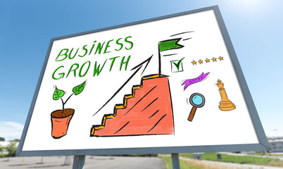 Business growth concept on a billboard