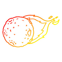 warm gradient line drawing cartoon meteorite