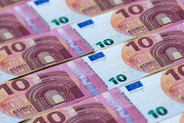 Euro banknotes background. Money of European Union