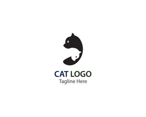 Cat logo vector illustration template