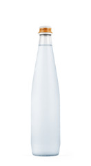 glass bottle of water isolated on a white background