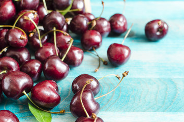 ripe cherry close-up on natural background