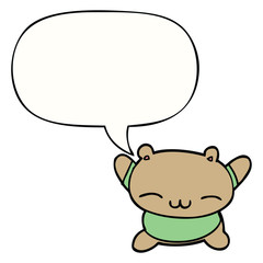 Fototapeta premium cartoon jumping bear and speech bubble