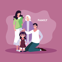 cute family members in poster