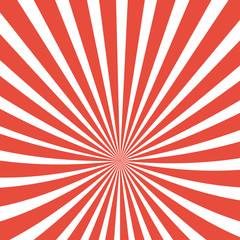 Sun rays background. Sun rays in spiral design. Sun rays red color. Vector