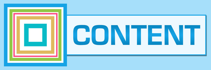 Content Blue Colorful Squares Inside Horizontal 