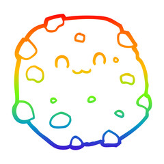 rainbow gradient line drawing cartoon biscuit