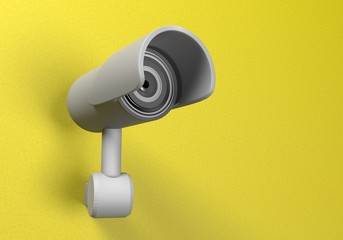 Surveillance CCTV security camera. 3D rendering