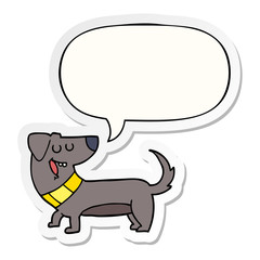 cartoon dog and speech bubble sticker