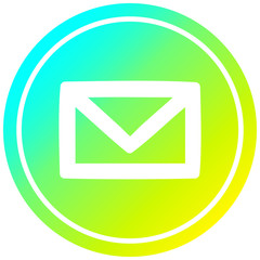 envelope letter circular in cold gradient spectrum