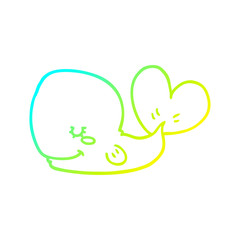 cold gradient line drawing cartoon whale