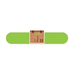 Palm banner  on white background