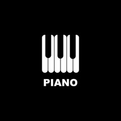 Piano icon logo design vector template
