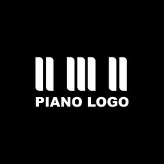 Piano icon logo design vector template