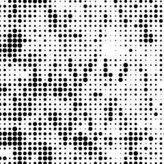 Texture of black dots on white background. Monochrome halftone comic.