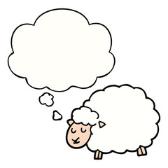 cartoon sheep and thought bubble