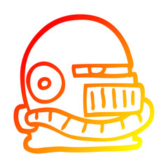 warm gradient line drawing cartoon futuristic helmet