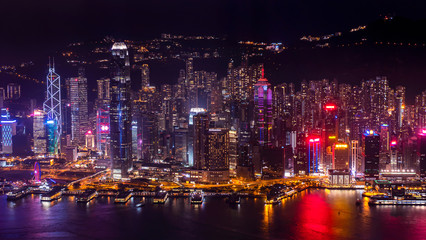Obraz na płótnie Canvas Hong Kong cityscape night light 5