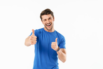 Attractive young fit sportsman wearing t-shirt standing Stock Photo | Adobe  Stock