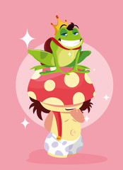 frog prince with fungus avatar character