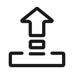 upload and share - minimal line web icon. simple vector illustration. concept for infographic, website or app.