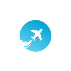 Airplane icon vector design Logo Template. Travel background with aircraft and place for your text