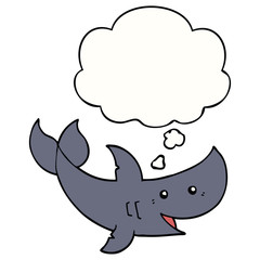 cartoon shark and thought bubble
