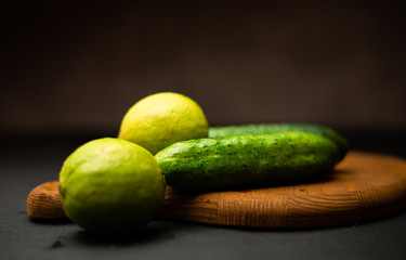 avocado on black background