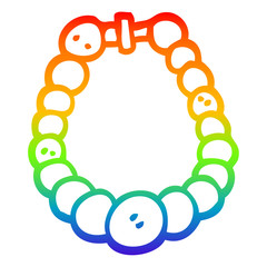 rainbow gradient line drawing cartoon pearl necklace