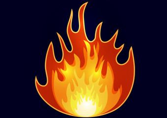 Fire flame vector illustration design template. Cartoon style. Vector illustration for your design.